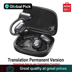 Miniso MS162 Translation Earbuds Supports 150 Languages, OWS Open Ear Real-time Translation Headphones, Ear Hanging Wireless Earphones, HiFi Sound Built-in Microphone, Translation Light Weight Earbuds, Multifunctional Earbuds