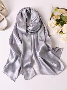 Solid Color Satin Scarf, Elegant Soft Smooth Wrap Shawl for Evening Party, Chic Fashion Accessories for Women & Men