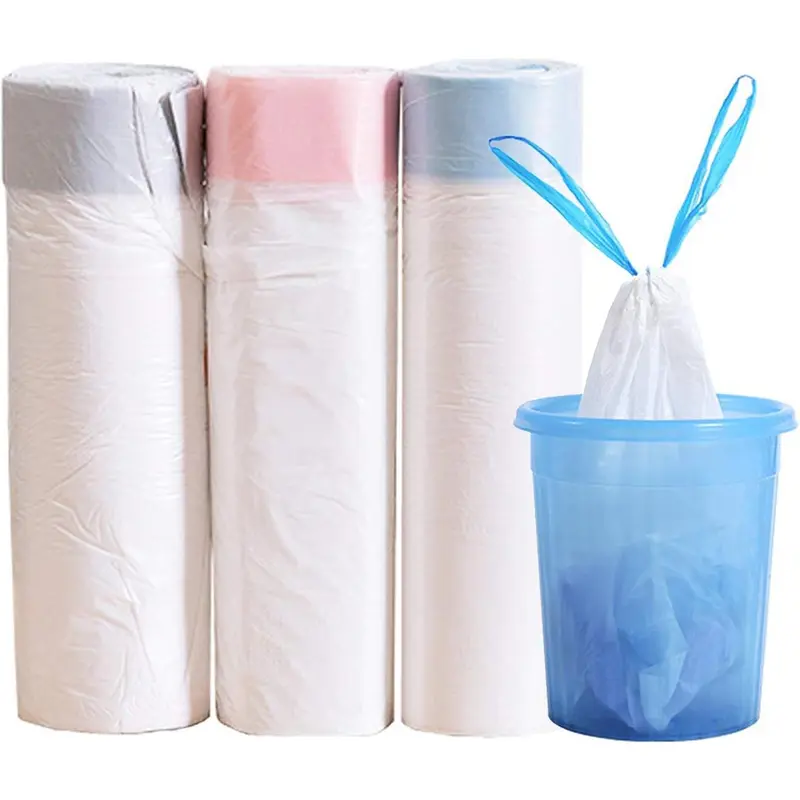 3 Rolls 15L Bin Bags Bin Liners Drawstring Rubbish Bags , Small Bin Bags Degradable Trash Bags Unscented Indoor Garbage Bags for Bedroom Kitchen Office (45x50cm, 15L) Cleaning 0