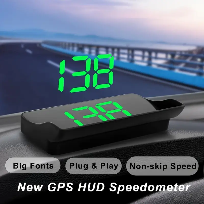 Universal Car HUD Head-Up Display, GPS Speedometer Digital, Speed Display Windshield Projector KPH/KMH, Auto Vehicle Motorcycle Tractor Golf Cart Truck Motorhome 0