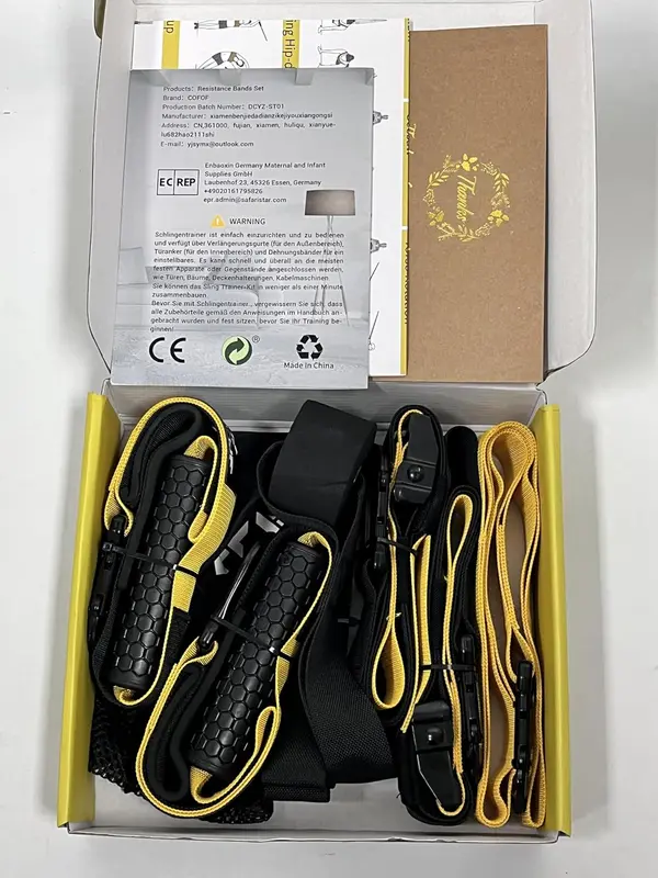 Suspension Trainer, Sling Trainer Set with Door Anchor for a Full Body Workout, Adjustable Sling Trainer for Home with Large Handle Door Anchor Attachment Carry Bag, Exercise Instructions for Homegym 7
