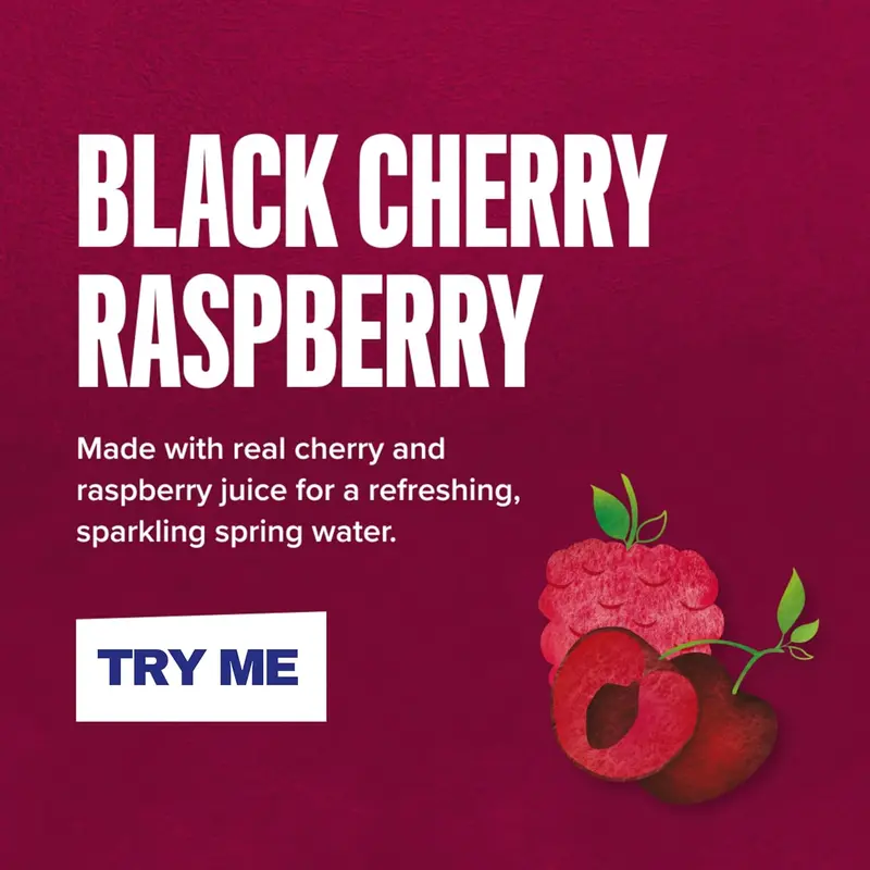 Rubicon Spring Black Cherry Raspberry Sparkling Water with Real Fruit Juice PMP 500ml - Pack of 12, Only 13 Calories Per Bottle - Beverage 3