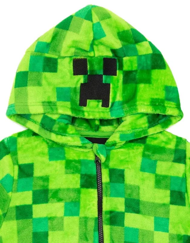 Vanilla Underground x Minecraft Unisex Kids Green Pixelate Creeper Onesie 3