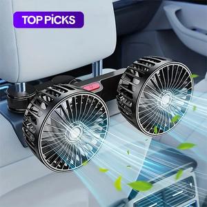 Adjustable Car Backseat Fan, 1 Count Summer Essential Double-head Electric Fan, Strong Wind Rear Seat Back 360 Degrees Rotation Large Air Volume Fan #TOP PICKS