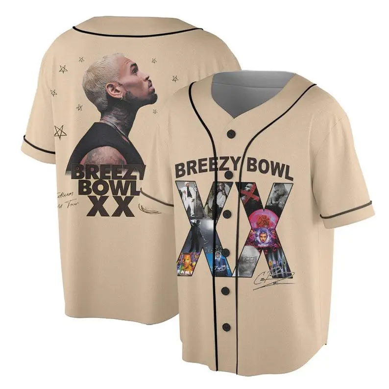Chris Brown Tour baseball Jersey, 2025 Chris Brown Tour Breezy Bowl XX Jersey, Chris Brown Graphic Jersey, Chris Brown Fan Gift, Chris Brown Merch