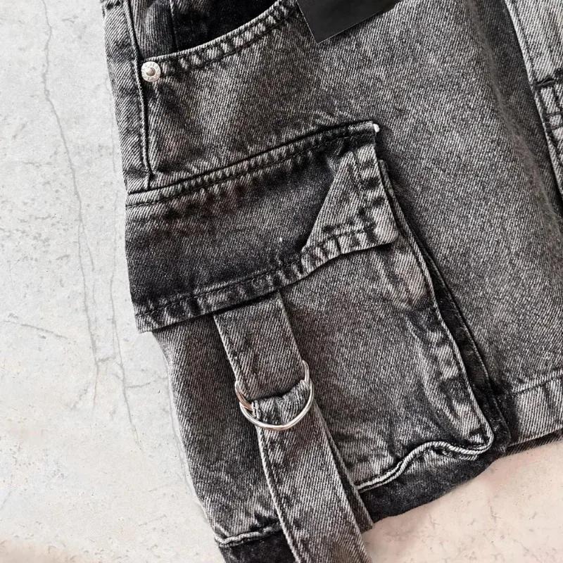Harajuku Multiple Pockets Denim Plaid Skirt Vintage Goth Black Y2k Mini Skir Fashion Womens Casual Versatile Sexy Streetwear 3