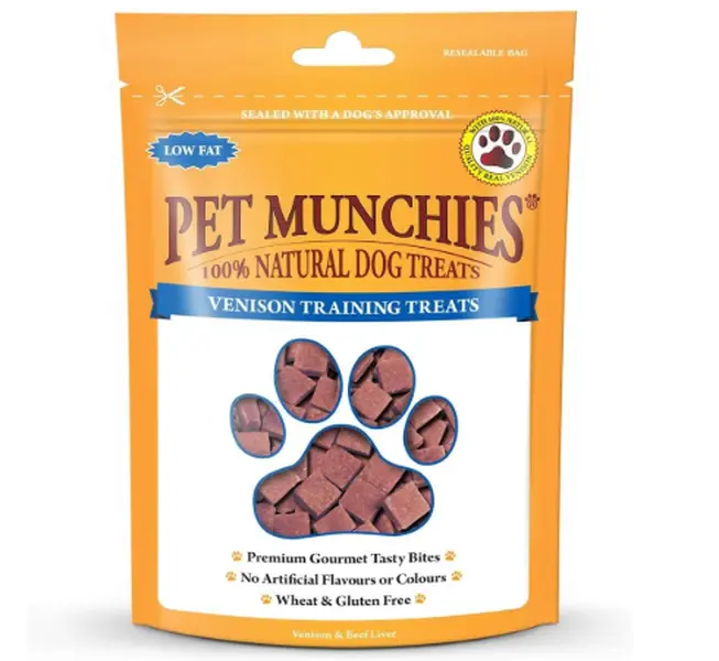 Venison & Beef Liver Dog Training Treats, Grain Free Tasty Bites with Natural Real Meat, Low in Fat 50g