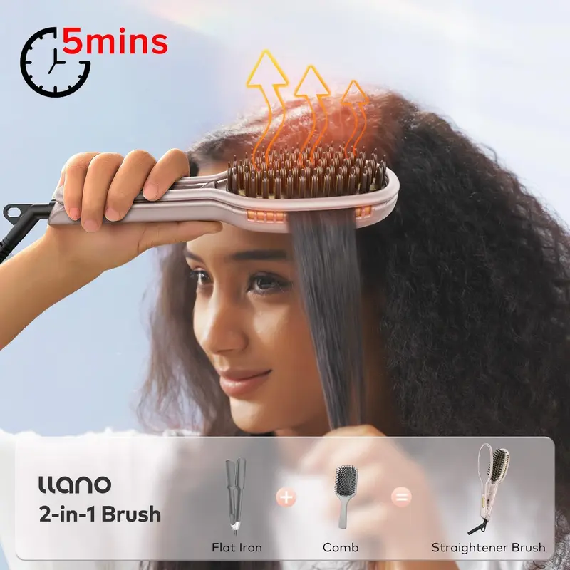 【Buy 1 Get 1】llano Hair Straightener Shine Therapy | Heat-Resistant Ceramic Design, Infused with Negative Ions | Promotes Hair's Natural Shine | Professional Results | 90% More Shine | Gift 1