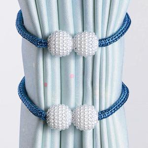 Curtain Tieback, 2pcs Faux Pearl Magnetic Curtain Buckle, Curtain Accessories