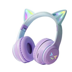 Wireless Headphone, Cat Ear Design Headphone with Built-in Microphone, Foldable Bluetooth-compatible Headset for Mobile Phone
