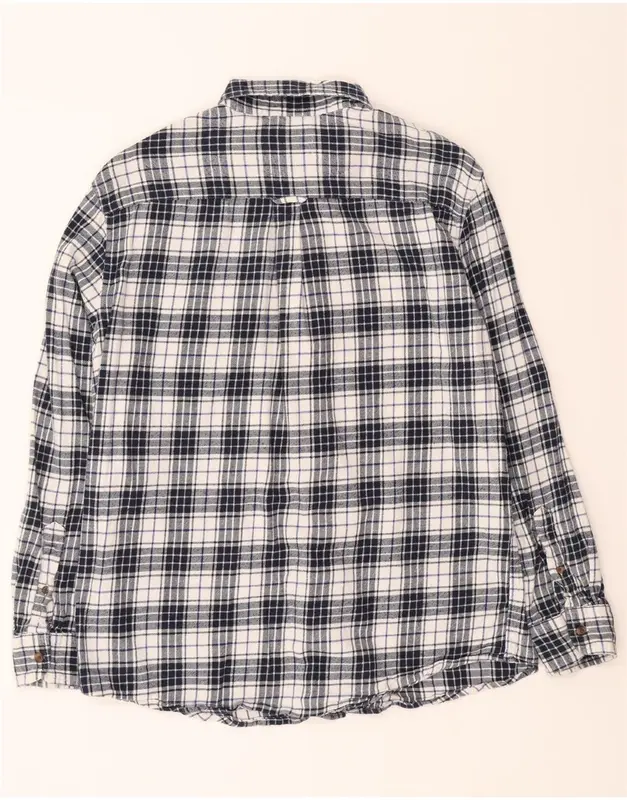 Pre-Owned Vintage CHAPS Mens Flannel Shirt Large Black Check Cotton 2
