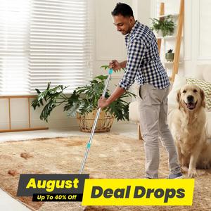 Long Handle Pet Hair Remover, 1 Count Retractable Dog Hair Removal Scraper, Flexible Scraper for Effortless Couch, Bed, & Carpet Cleaning,  Pet Grooming Products Tools, Deshedding Tool, Shedding Grooming Kit