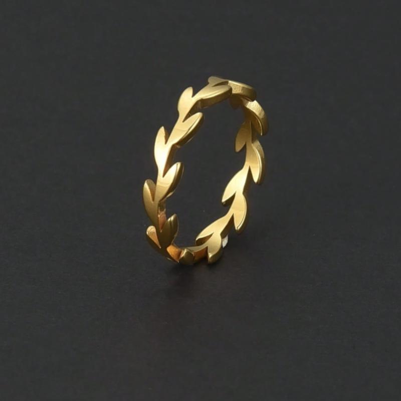 Simple leaf design ring for men, daily wear, party, holiday gift 3