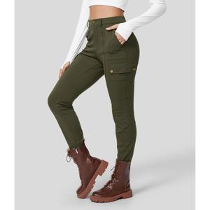 Halara High Waisted Button Zipper Multiple Pockets Solid Skinny Cargo Pants - Comfortable Stretchy Fit, Versatile Casual Bottoms for Daily Wear #DealDrops #Summer