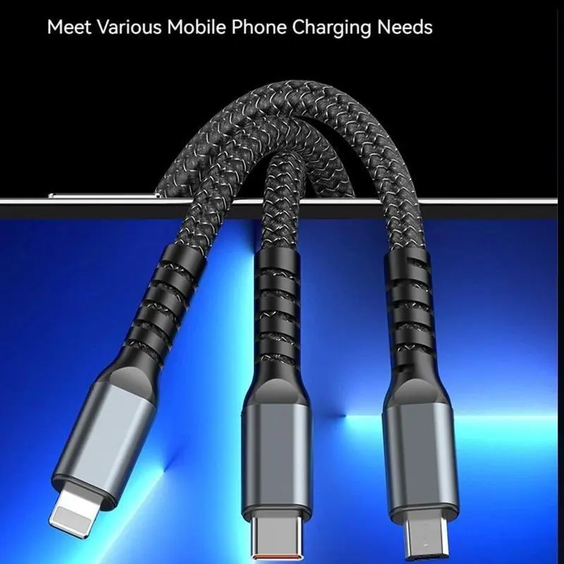 3 in 1 Digital Display Charging Cable, PD 100W Fast Charging Cable, Multifunctional Charging Cable Compatible with Samsung Galaxy Xiaomi Macbook iPad iPhone 6