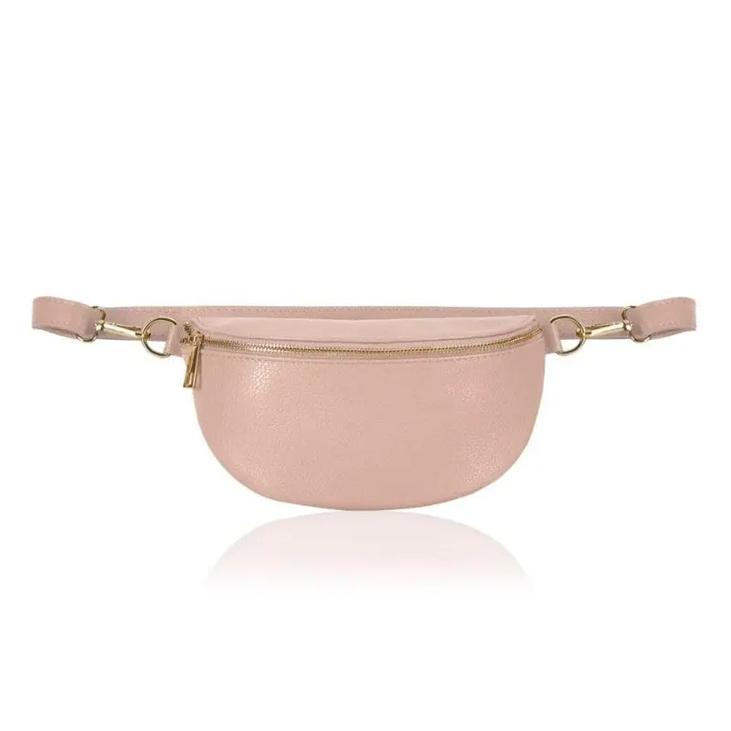 Light Pink Leather Bum Bag - Aurora 0