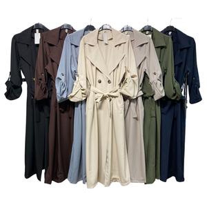Ladies Plain Lightweight Trench Jacket Button Up Smart Casual Coat Size 8-16
