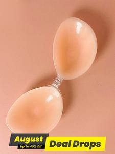 Women's Solid Color Fit Silicone Nipple Cover, Invisible Reusable Waterproof Push Up Nipple Cover, Ladies Lingerie Accessories for Daily Wear