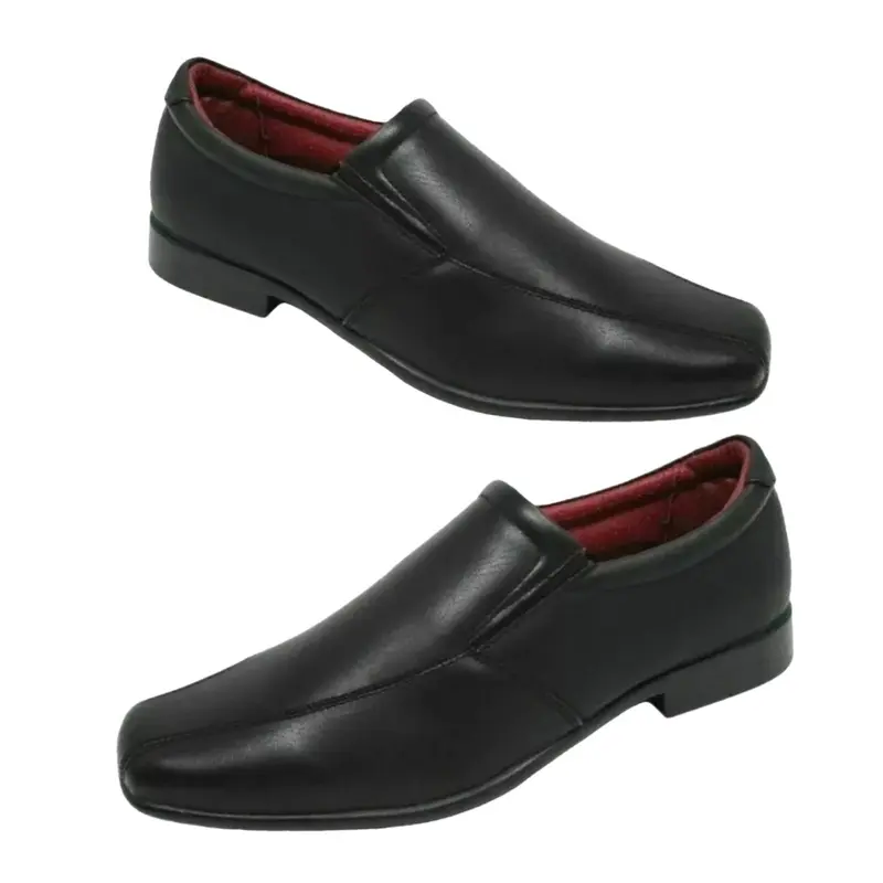 MENS SLIP ON FAUX LEATHER SMART WEDDING FORMAL OFFICE  WORK SHOES Comfort, Cushioned, Lightweight, Slip Resistant 0