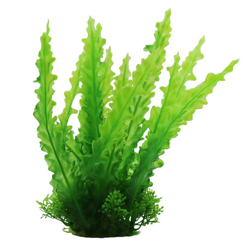 Swell Wavy Green Fern Artificial Plant - Aquarium Artificial Plant Décor | Fish Tank Decoration 0