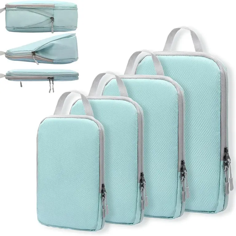 Compression Packing Cubes for Suitcases, Light TravelSuitcase Organizer Bags Set, with Shoe Bag, ExpandablePacking Luggage Organizer Bags, Space-saving TravelAccessories,Travel Essentials