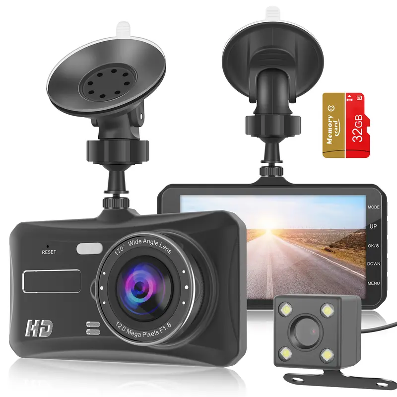 Product Introduction of [Driving Recorder] Dash Cam Front and Rear, 1080P Full HD Dual Dashcam In Car Dual Dashboard Camera 170°Wide Angle HDR with 4.0" Touch LCD Display Night Vision, Motion Detection, Parking Monitor, G-sensor 1