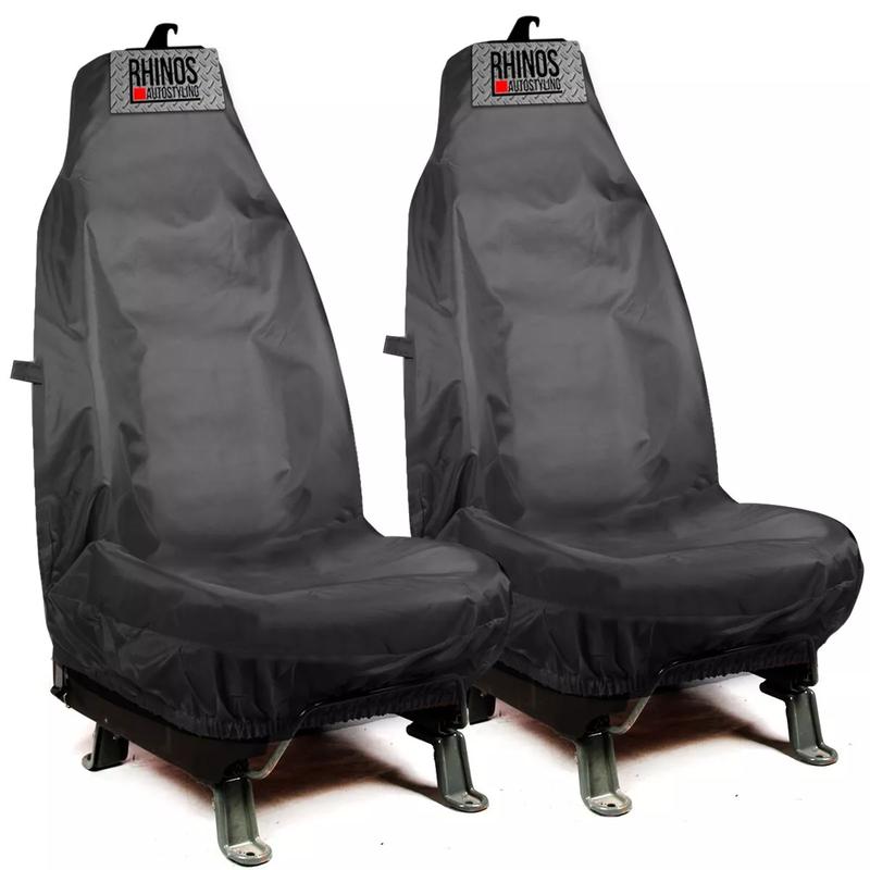 For Mercedes  CLA - Heavy Duty Durable Nylon Driver Passenger BLACK Pair Waterproof Car Van Front Seat Covers Protectors - 2 x Fronts 0