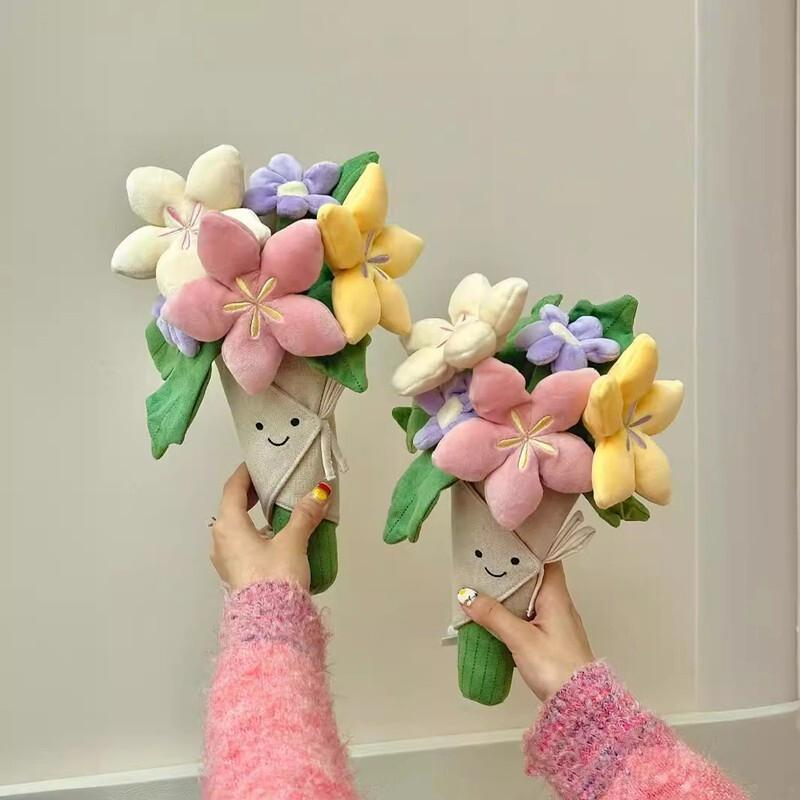 Amuseable Bouquet Of Flowers jey cat Stuffed Toy Kids Gift for Girlfriend Plush 2