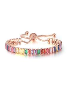 Colorful Artificial Zircon Decorated Bracelet, High Quality Bracelet, Fashion Jewelry for Party, Daily Clothing Decor, Trendy All-match & Exquisite Jewelry for Birthday Gift