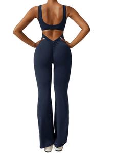 Women's Solid Cut Out Backless Ruched Tank Jumpsuit, Casual Chic Fashion Scoop Neck Sleeveless Jumpsuit for Daily Outdoor Wear, Ladies Clothes for All Seasons, Womenswear, Summer