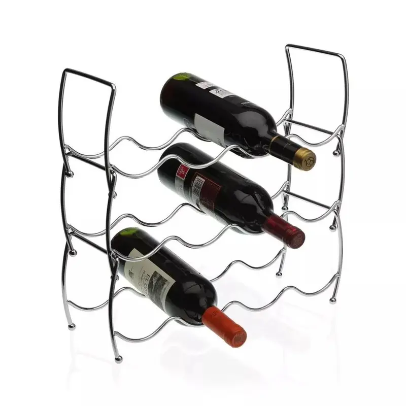 3 Tier Stackable Chrome Bottles Storage Display Rack Holder for Up to 12 Bottles - Organiser Utensils 1