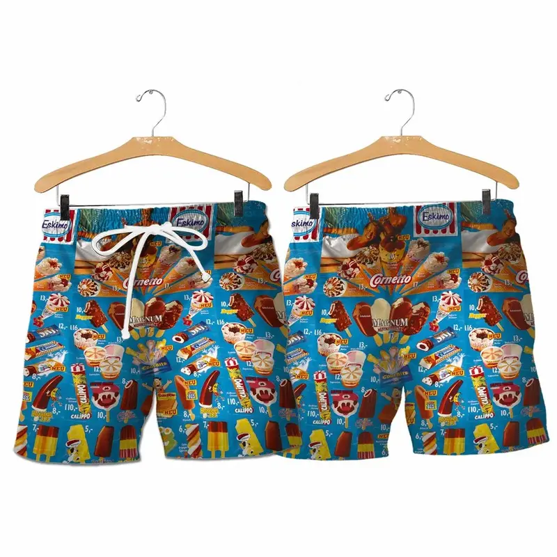 2025 Trendy Cool Fashion Ice Cream Shirts Beach Party 3d Print Hawaiian Shirt unisex Short Sleeve Oversized Blouse Lapel Shirts 5