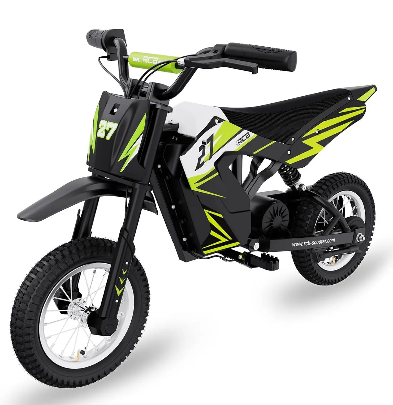 RCB R9X Electric Motorcycle for Kids, 12 Inch Pneumatic Tires, 3 Speed Modes 8/12/25KMH, Range 15KM, Moto Crossbike for Children 3-12 years