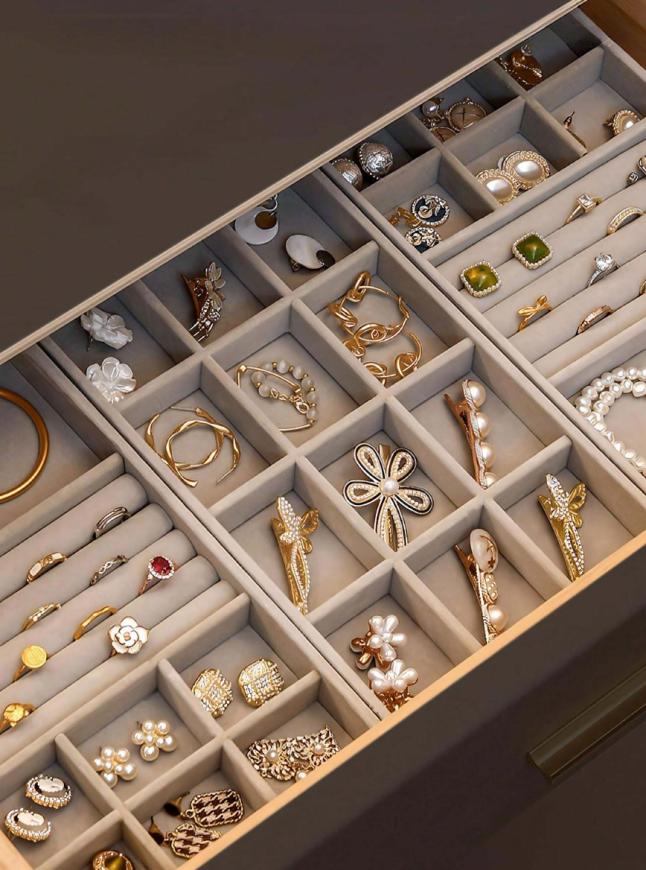 Product Introduction of Jewelry Tray, Jewelry Storage Box, 1 Count Jewelry Organizer Trays, Stackable Jewelry Display Tray, Suitable For Jewelry, Necklace, Ring, Earring, Lipstick, Watch, Small Accessories, Dresser, Makeup Desk, Holiday Gift, Mother's Day Gift 1