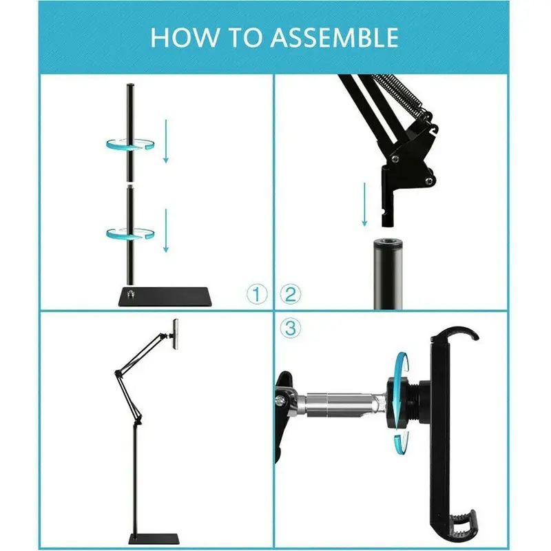 Universal 360° Adjustable Floor Stand Holder for Tablet/Phone 3.5-11in 1