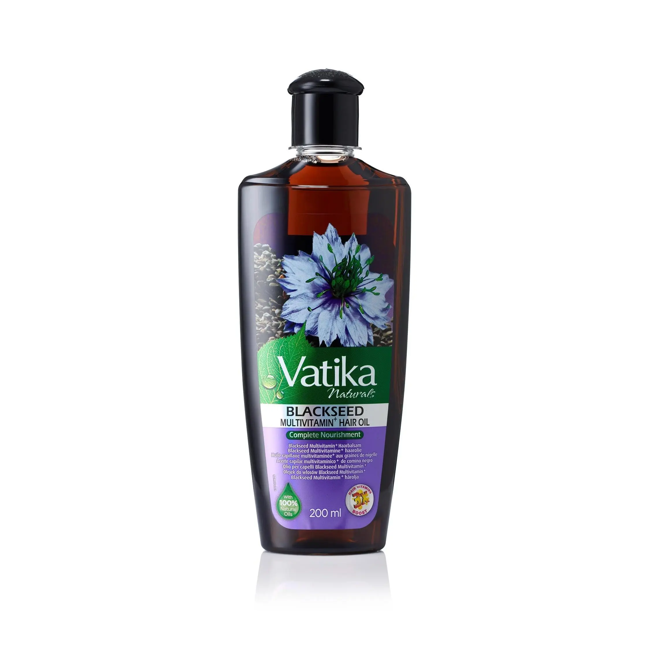 Vatika Naturals Black Seed Enriched Hair Oil - 200ml With Natural & Herbal Extracts, Provides Strengthen & Nourishment, Promotes Strong & Shiny Hair