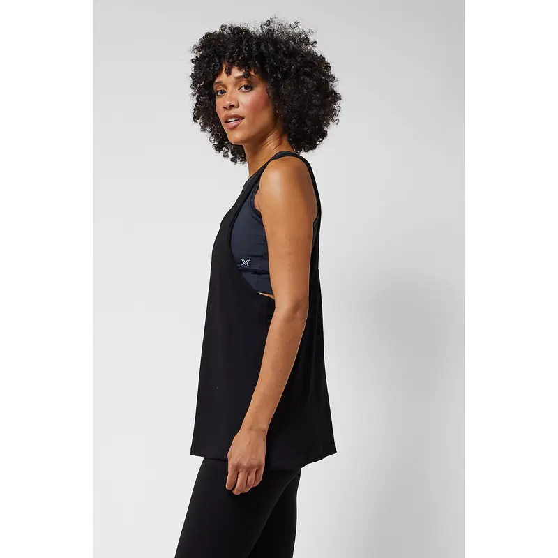 Lightweight Loose Cross Back Vest Black 1