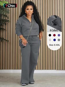 Two-Piece Set Women's Solid Zip Up Sweatshirt & Pocket Tie Front Sweatpants Set, Casual Fashion Cozy Breathable Outfits for Daily Outdoor Wear, Women Clothes for Fall & Winter