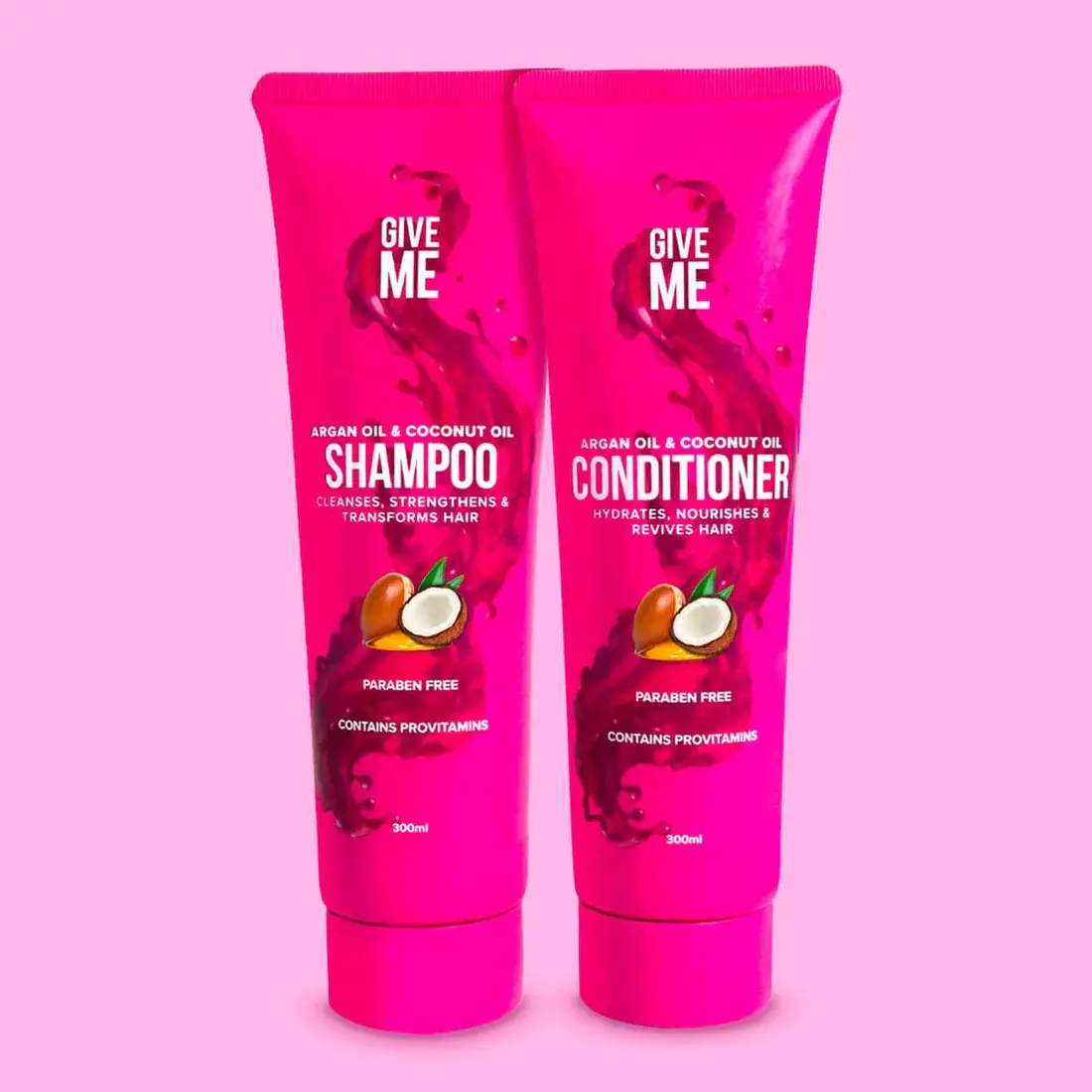 Give Me Cosmetics Nourishing Shampoo & Conditioner Bundle - Argan Oil & Coconut Oil- Haircare- Comfort