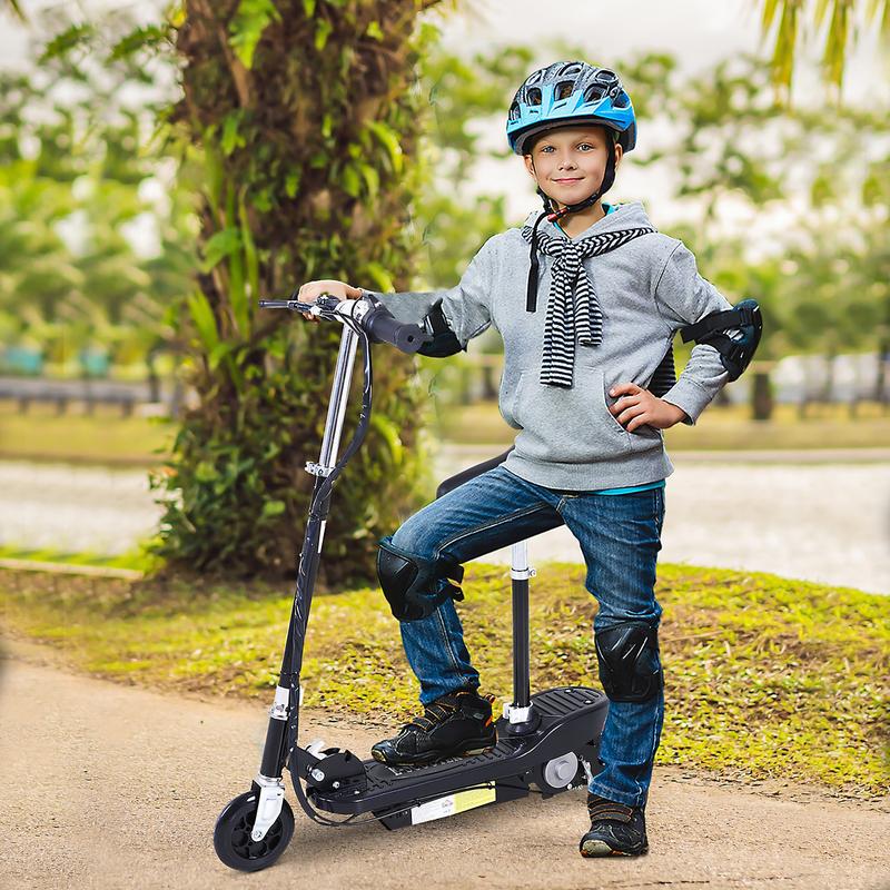 Outdoor Ride On Powered Scooter for kids Sporting Toy 120W Motor Bike 2 x 12V Battery - Black 1