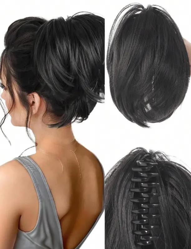 Synthetic Curly Hair Bun – Messy Elastic Band Scrunchie Hairpiece for Women 1