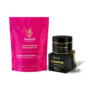 Ancient Extracts Shilajit Resin & Tremella Mushroom Bundle - 100 Day Supply of Shilajit Resin - 60 Day Supply of Tremella Mushroom - Natural Food Supplement