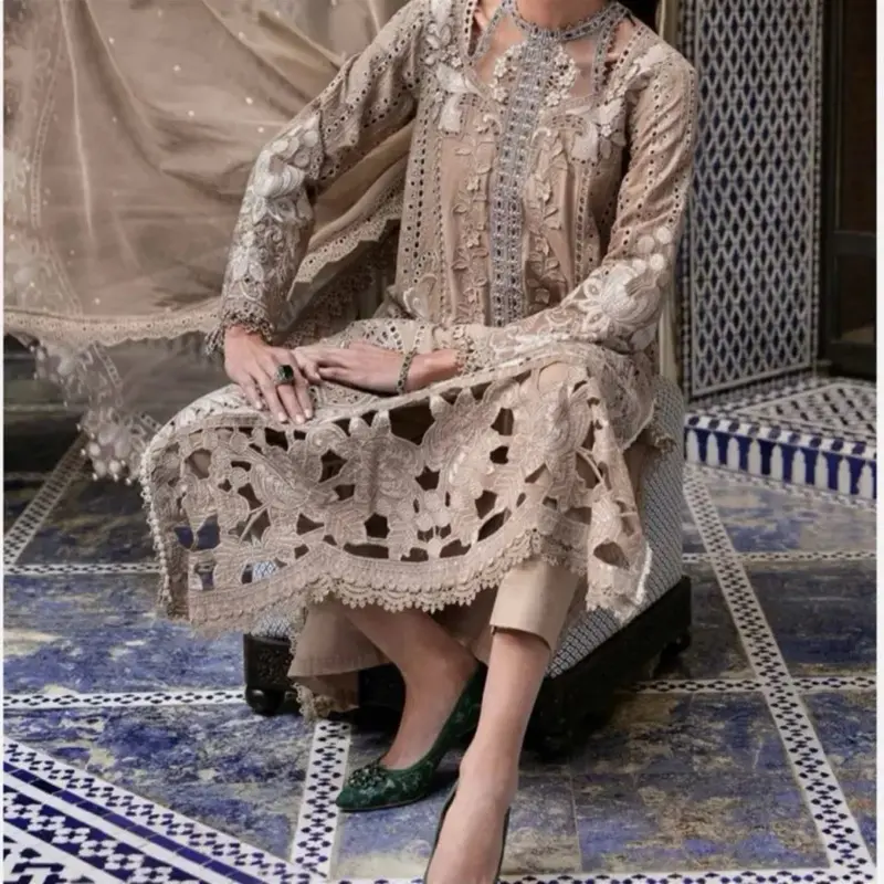Maria b new arrival mocha embroidered and embellished outfit 4