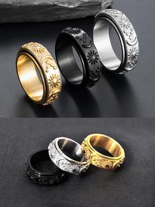 Sun & Moon & Star Design Spinner Ring, Fashion Accessories for Both Men & Women for Party, Daily Clothing Decor, Trendy All-match & Exquisite Jewelry for Birthday Gift