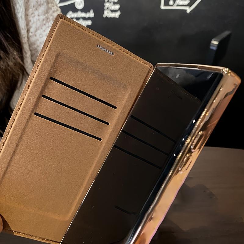 Product Introduction of [Suitable for S25 Plus Magnetic Case] Flip Cover Plated Artificial Leather Magnetic Transparent Mobile Phone Case Suitable for Samsung s25 PLUS S24 Ultra S23 FE S22 Plus A55 A35 A15 A05 A05S Slot Card Wallet Mobile Phone Case Protection Cellphone Protecti 3