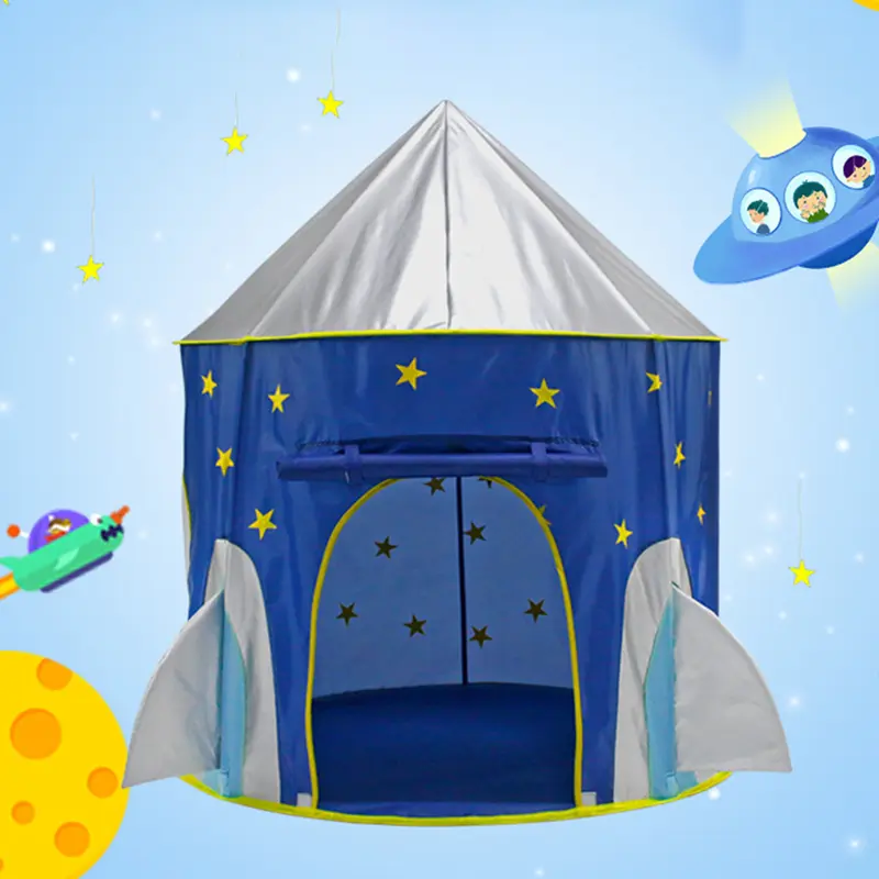 Lushhub Home Kids Playhouse Tent, Star and Moon Kids Tent, Round Yurt Style Kids Playhouse with Floor Mat for Indoor and Outdoor Games 6