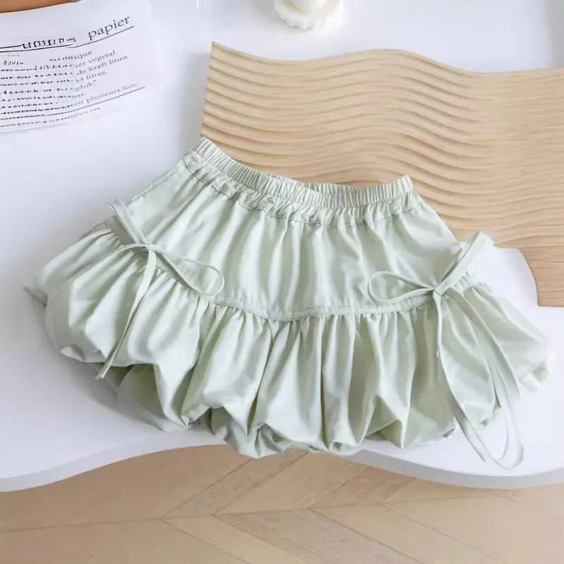 Girls' Summer Princess Western Style Flower Bud Short Culottes NewinsSweet StylebabyAll-Match Pantskirt-XMS 3