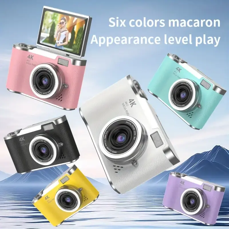 48MP Compact Digital Camera 4K HD 8X Zoom with Flip Screen Ideal for Students and Travel Photography 4