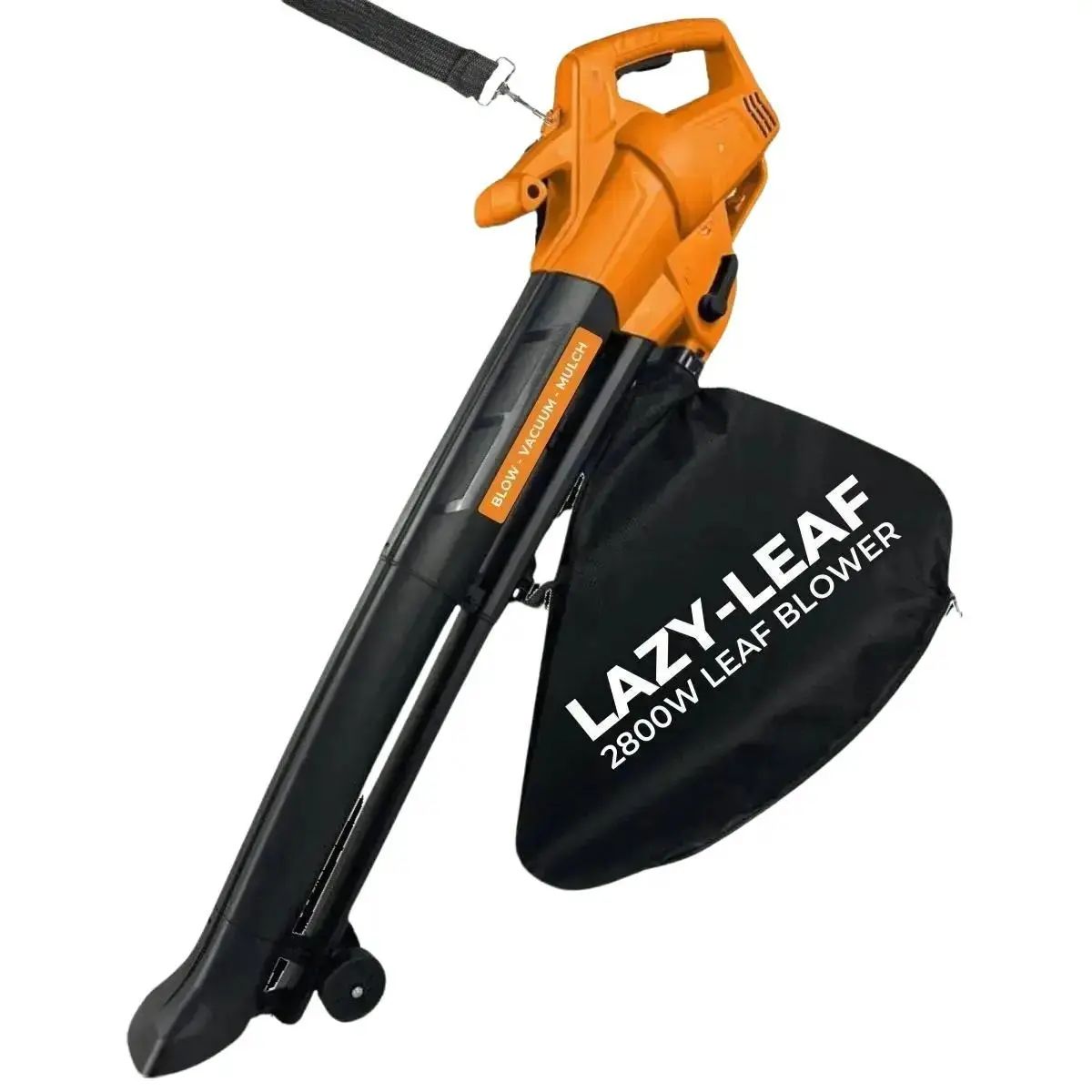 Lazy-Leaf Electric Leaf Blower - Lightweight 2800W - 3-in-1 Functionality - 35L Zipped Bag - 2.6KG, Shoulder Strap, 10m Cable, Garden Vacuum & Shredder, Lawns, Paths, Patios, Driveways garden  rake grass Mulcher