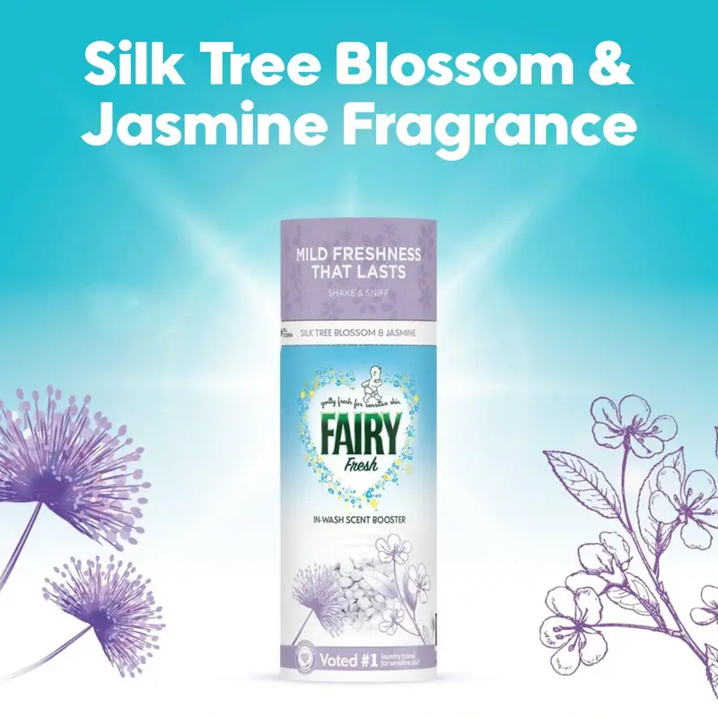 Fairy Non Bio Laundry Silk Tree Blossom & Jasmine 3Pc Bundle – 50W Fabric Conditioner, 27W Platinum Gel & 176g Scent Booster 5